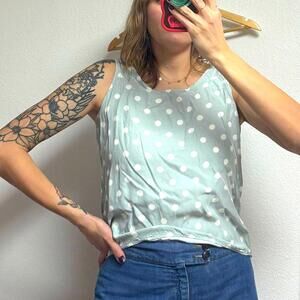 Vintage Teal Polka Dot Tank Top